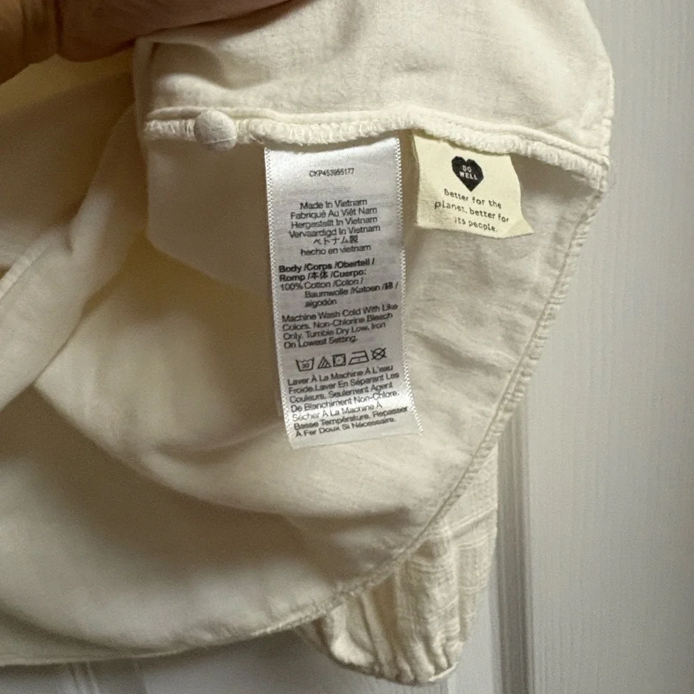Madewell White Monterey V-Neck Peasant Blouse
